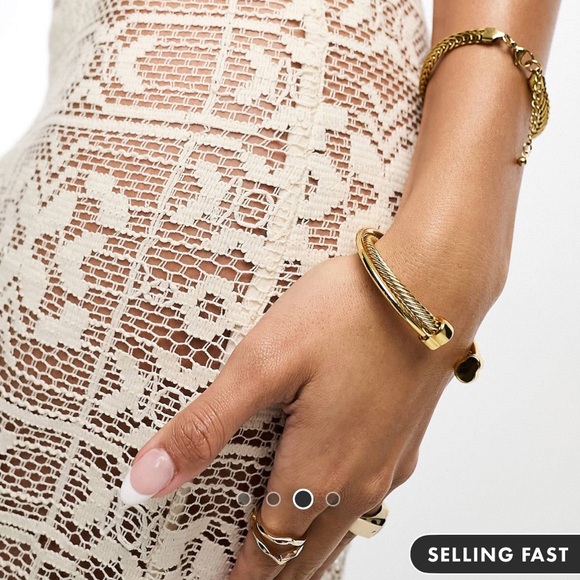 ASOS DESIGN Crochet Lace Maxi Beach Skirt with Fringe - Picture 4 of 10